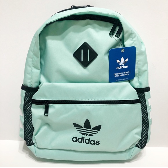 NEW Adidas Backpack Mint Green Black Three Stripes - Picture 7 of 8